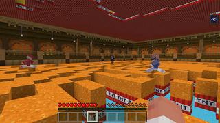 Screenshot of the Minecraft Bedrock Marketplace product TNT RUN created by Pickaxe Studios.