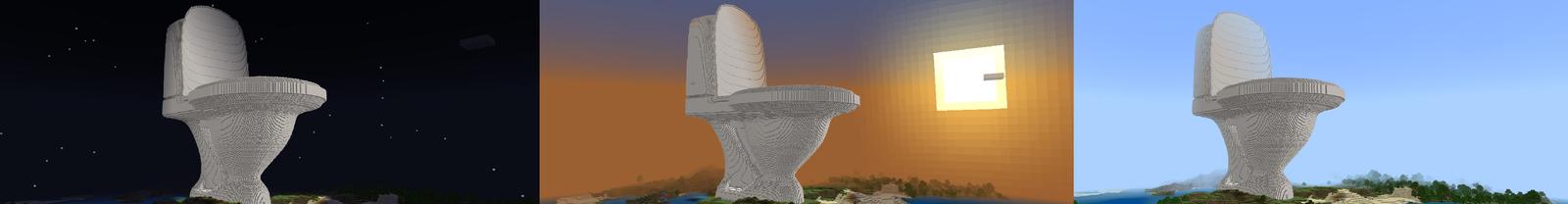 Panorama of the Minecraft Bedrock Marketplace product TOILET BUNKER created by Pickaxe Studios.