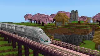 Screenshot of the Minecraft Bedrock Marketplace product TRAINS Add-On created by Pickaxe Studios.