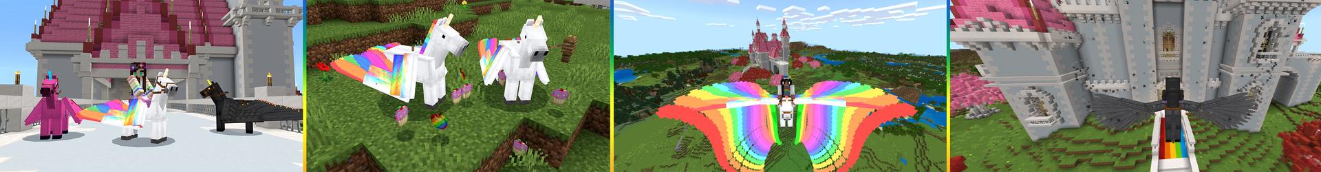Panorama of the Minecraft Bedrock Marketplace product UNICORNS+ created by Pickaxe Studios.