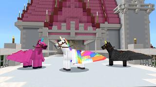 Screenshot of the Minecraft Bedrock Marketplace product UNICORNS+ created by Pickaxe Studios.