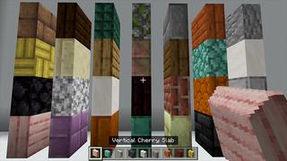 Screenshot of the Minecraft Bedrock Marketplace product VERTICAL SLABS+ created by Pickaxe Studios.