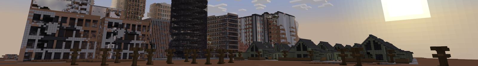 Panorama of the Minecraft Bedrock Marketplace product WASTELAND created by Pickaxe Studios.