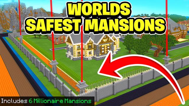Thumbnail of the Minecraft Bedrock Marketplace product World's Safest Mansions created by Pickaxe Studios.