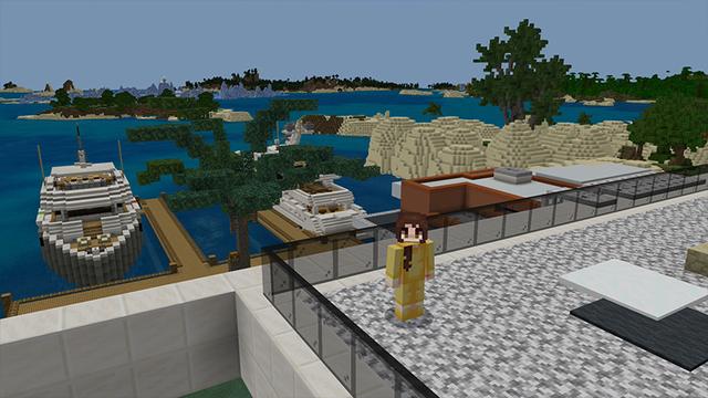 Screenshot of the Minecraft Bedrock Marketplace product Yacht Mansion created by Pickaxe Studios.