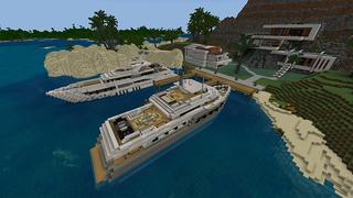 Screenshot of the Minecraft Bedrock Marketplace product Yacht Mansion created by Pickaxe Studios.