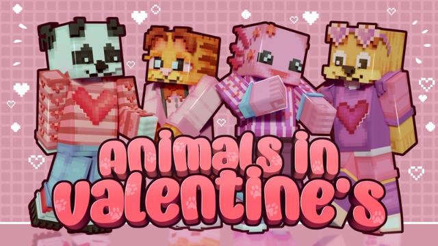 Thumbnail of the Minecraft Bedrock Marketplace product Animals in Valentine's created by Piki Studios.