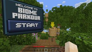 Screenshot of the Minecraft Bedrock Marketplace product Biome Parkour created by Piki Studios.