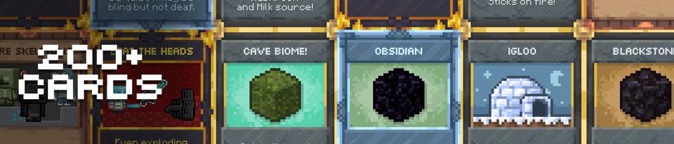 Panorama of the Minecraft Bedrock Marketplace product Cards Add-On created by Piki Studios.