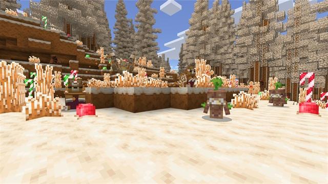 Screenshot of the Minecraft Bedrock Marketplace product Festive Biomes Add-On created by Piki Studios.