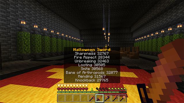 Screenshot of the Minecraft Bedrock Marketplace product Halloween Hacker Tools created by Piki Studios.