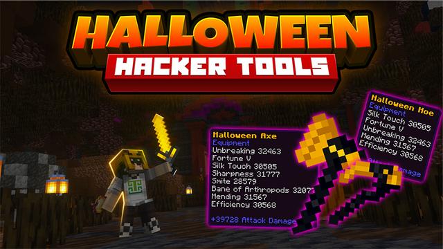 Thumbnail of the Minecraft Bedrock Marketplace product Halloween Hacker Tools created by Piki Studios.