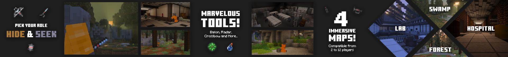 Panorama of the Minecraft Bedrock Marketplace product Hide & Seek: Shapeshifter created by Piki Studios.