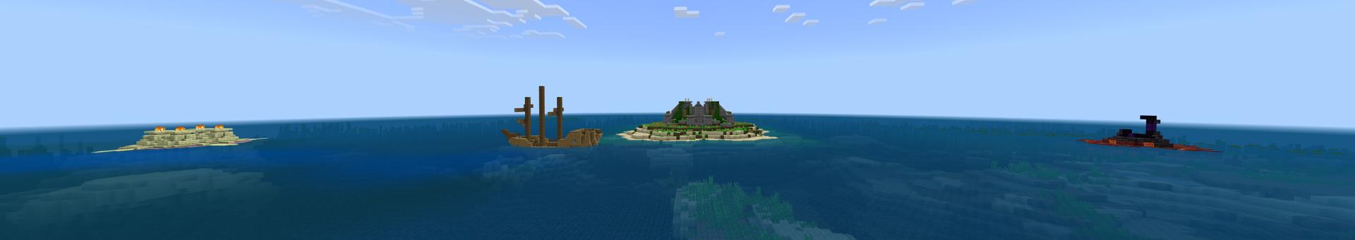 Panorama of the Minecraft Bedrock Marketplace product Lucky Oneblock Island created by Piki Studios.