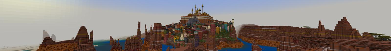 Panorama of the Minecraft Bedrock Marketplace product Luckyblock Survival created by Piki Studios.