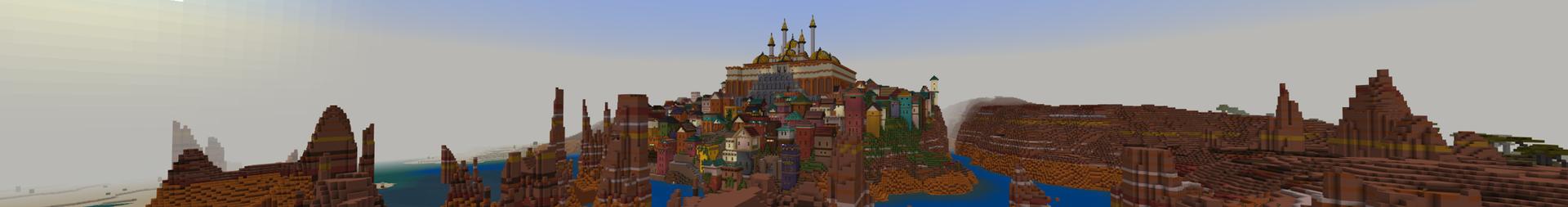 Panorama of the Minecraft Bedrock Marketplace product Luckyblock Survival created by Piki Studios.