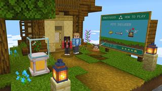 Screenshot of the Minecraft Bedrock Marketplace product Mega Lucky Skyblocks created by Piki Studios.