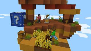 Screenshot of the Minecraft Bedrock Marketplace product Mega Lucky Skyblocks created by Piki Studios.