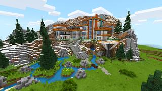 Screenshot of the Minecraft Bedrock Marketplace product Mountain Mansion created by Piki Studios.