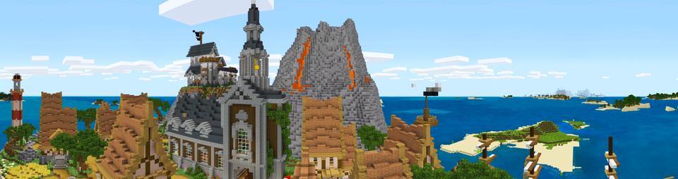 Panorama of the Minecraft Bedrock Marketplace product Pirates Lucky Block created by Piki Studios.