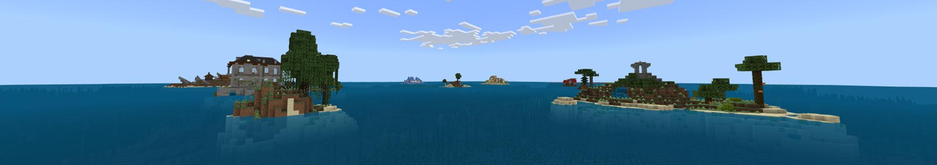 Panorama of the Minecraft Bedrock Marketplace product SeaBlock created by Piki Studios.