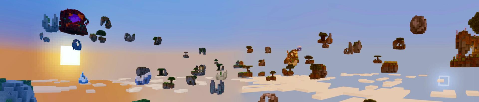 Panorama of the Minecraft Bedrock Marketplace product Skyblock 100 Days created by Piki Studios.