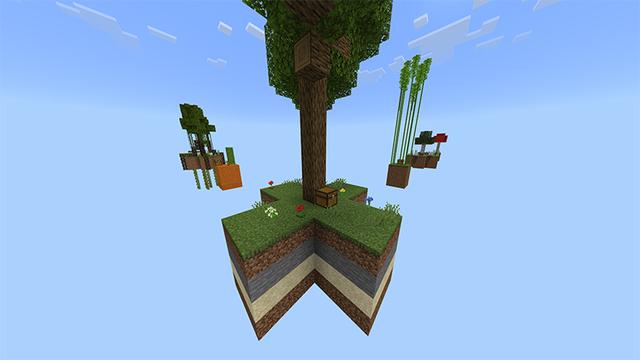 Screenshot of the Minecraft Bedrock Marketplace product Skyblock Generators created by Piki Studios.