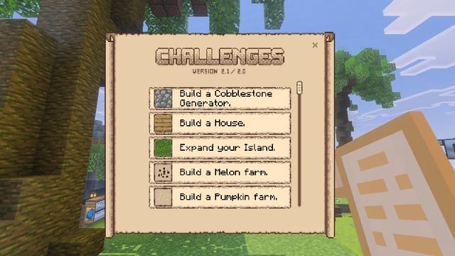 Screenshot of the Minecraft Bedrock Marketplace product Skyblock created by Piki Studios.