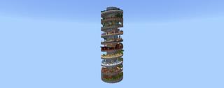 Panorama of the Minecraft Bedrock Marketplace product Spiral Parkour created by Piki Studios.