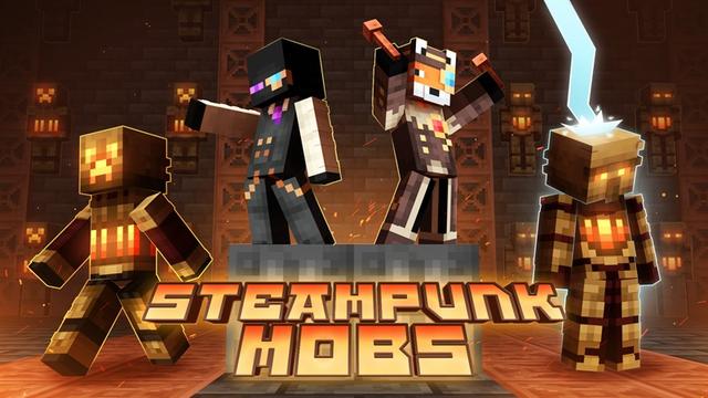 Thumbnail of the Minecraft Bedrock Marketplace product Steampunk Mobs created by Piki Studios.