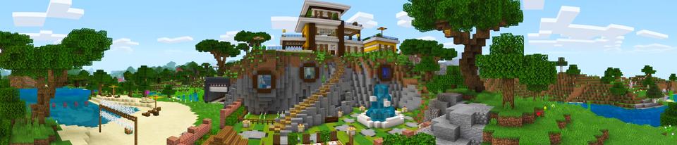 Panorama of the Minecraft Bedrock Marketplace product Streamers Mansion created by Piki Studios.