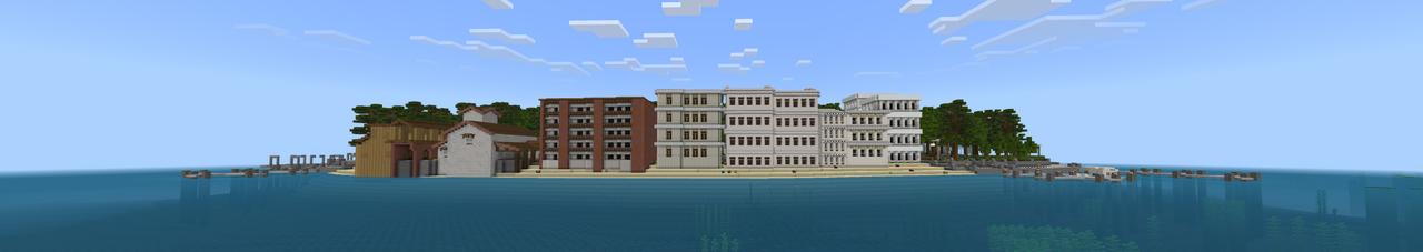 Panorama of the Minecraft Bedrock Marketplace product Summer Luckyblocks created by Piki Studios.