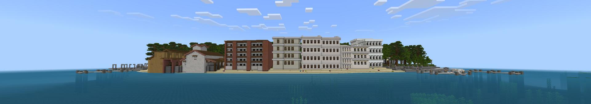 Panorama of the Minecraft Bedrock Marketplace product Summer Luckyblocks created by Piki Studios.