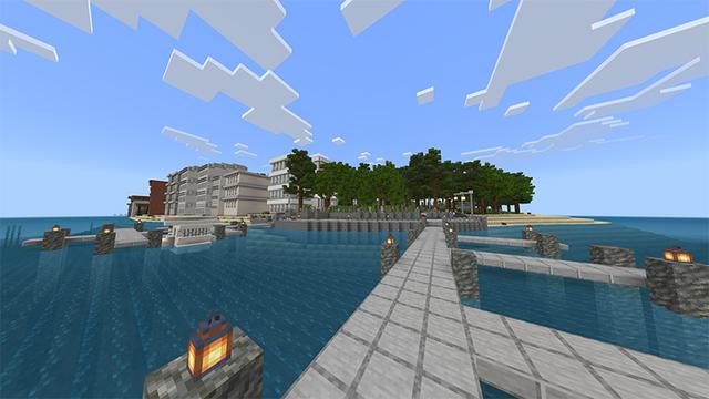 Screenshot of the Minecraft Bedrock Marketplace product Summer Luckyblocks created by Piki Studios.