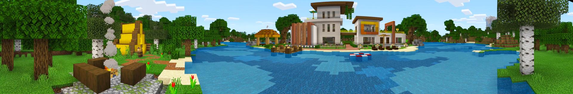 Panorama of the Minecraft Bedrock Marketplace product Teenage Millionaire Mansion created by Piki Studios.
