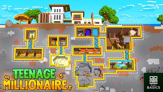 Thumbnail of the Minecraft Bedrock Marketplace product Mansão dos Adolescentes Milionários created by Piki Studios.