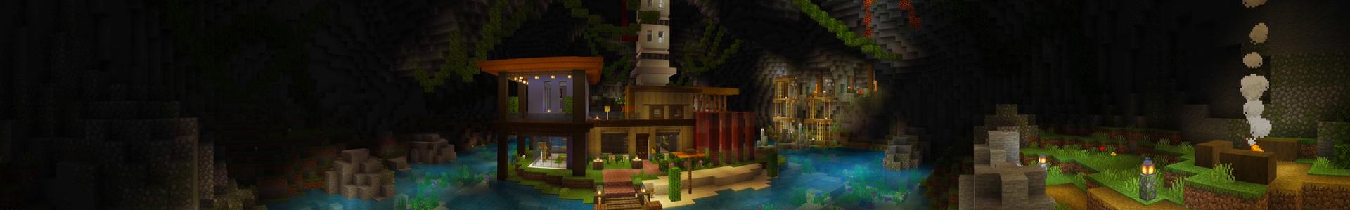Panorama of the Minecraft Bedrock Marketplace product Underground Mansion created by Piki Studios.