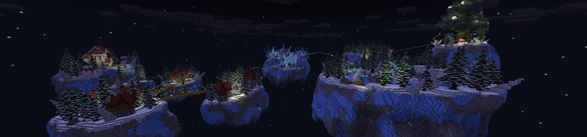 Panorama of the Minecraft Bedrock Marketplace product Winter Parkour created by Piki Studios.