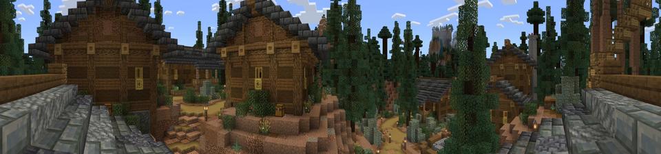 Panorama of the Minecraft Bedrock Marketplace product Camp Base created by Pixel Smile Studios.