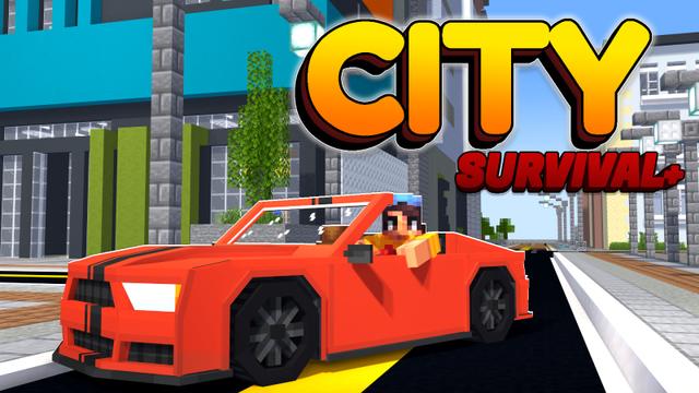 Thumbnail of the Minecraft Bedrock Marketplace product City Survival+ created by Pixel Smile Studios.
