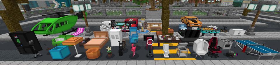 Panorama of the Minecraft Bedrock Marketplace product Furniture: City created by Pixel Smile Studios.