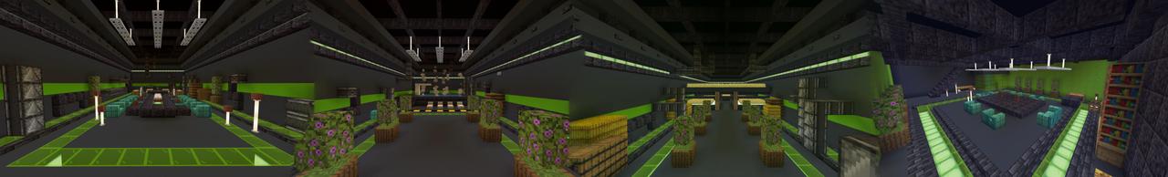 Panorama of the Minecraft Bedrock Marketplace product Hacker Bunker created by Pixel Smile Studios.