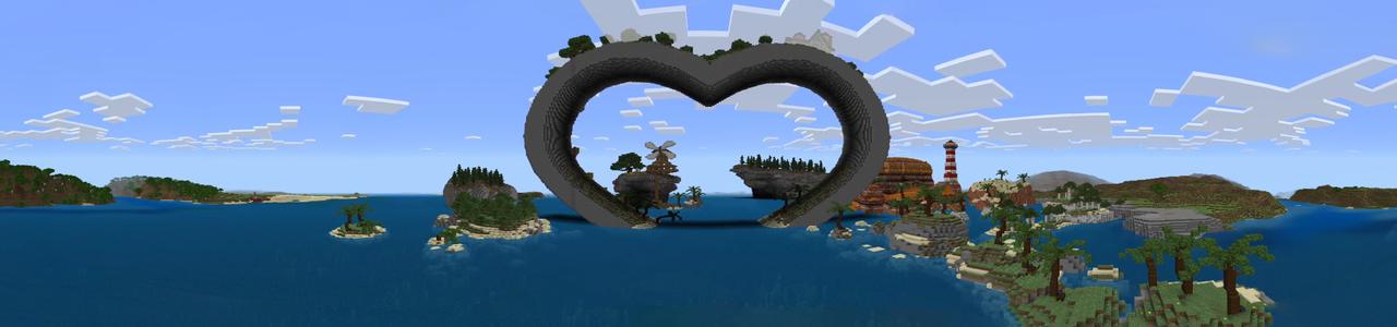 Panorama of the Minecraft Bedrock Marketplace product Love Land created by Pixel Smile Studios.