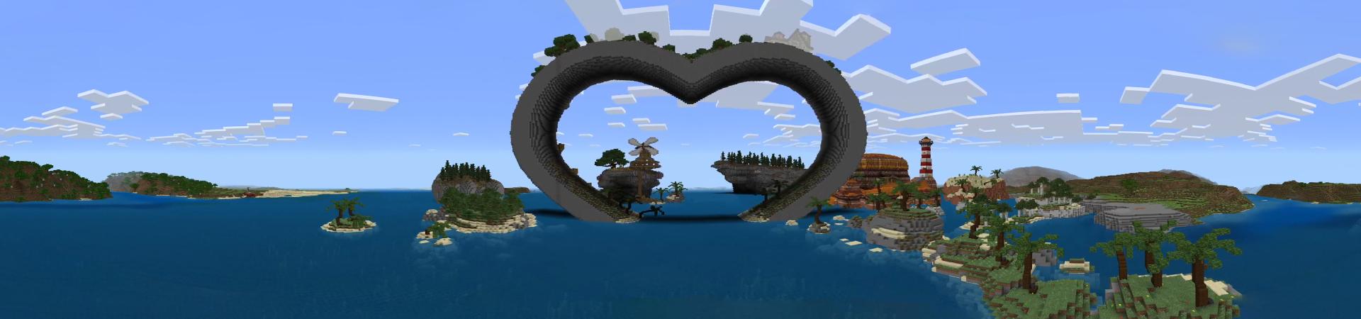 Panorama of the Minecraft Bedrock Marketplace product Love Land created by Pixel Smile Studios.