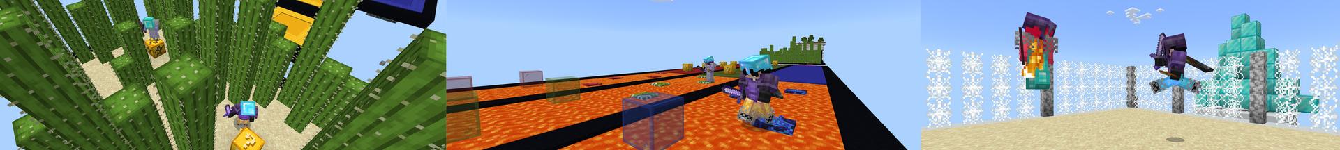 Panorama of the Minecraft Bedrock Marketplace product Lucky Block Race created by Pixel Smile Studios.