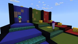Screenshot of the Minecraft Bedrock Marketplace product Lucky Block Race created by Pixel Smile Studios.
