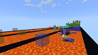 Screenshot of the Minecraft Bedrock Marketplace product Lucky Block Race created by Pixel Smile Studios.