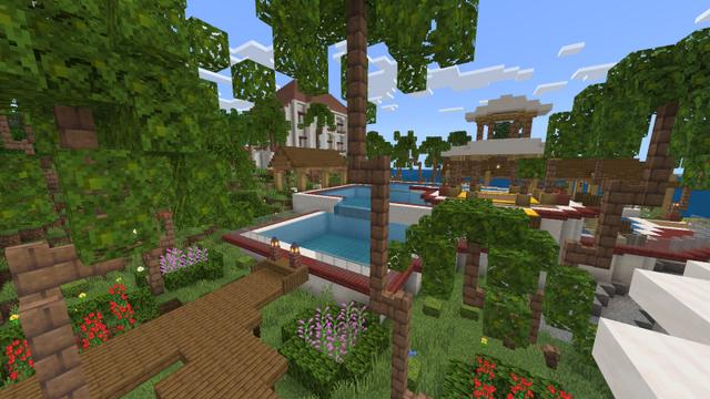 Screenshot of the Minecraft Bedrock Marketplace product Millionaire Summer Resort created by Pixel Smile Studios.