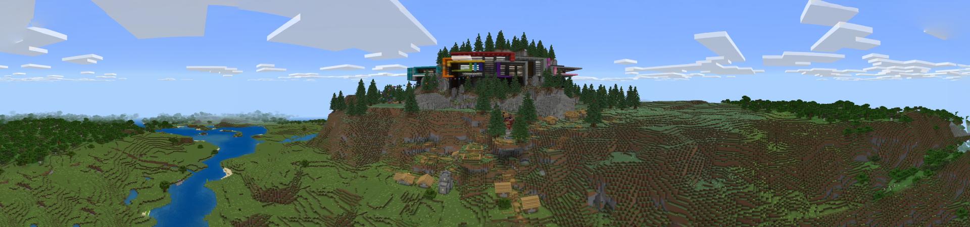Panorama of the Minecraft Bedrock Marketplace product RGB Mansion Parkour created by Pixel Smile Studios.