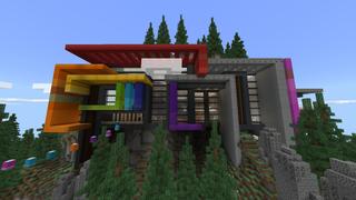 Screenshot of the Minecraft Bedrock Marketplace product RGB Mansion Parkour created by Pixel Smile Studios.